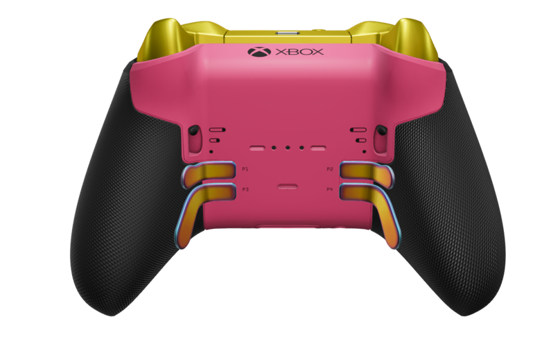 Xbox Elite Wireless Controller Series 2 - Core - Body: Astral Cipher + rubberen handvatten, D-pad: Faceted - Sunset Chroma, Back: Dieproze + rubberen handvatten Achterkant