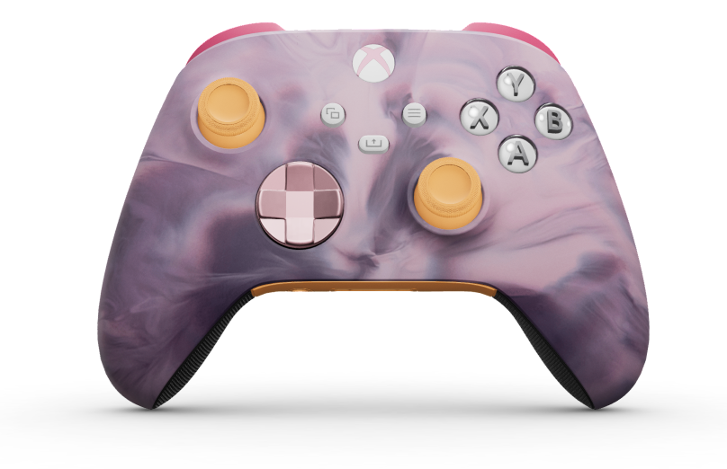 Xbox Wireless Controller - Body: Dream Vapor, D-Pads: Zachtroze (metallic), Thumbsticks: Zachtoranje Voorkant