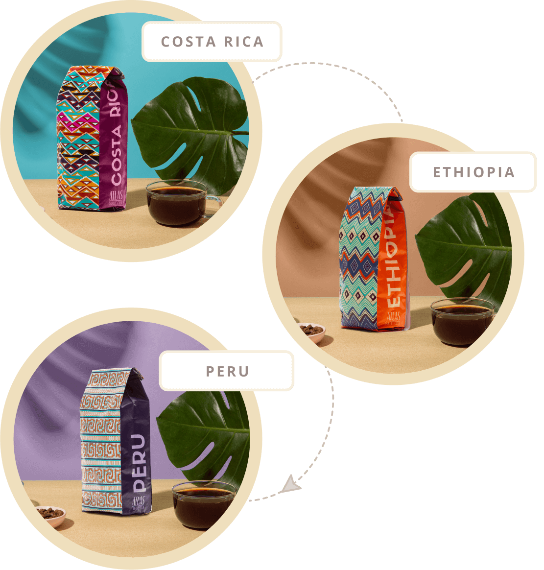 Every month, discover coffee from a new country like Costa Rica, Ethiopia and Peru.