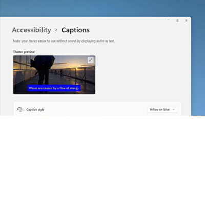 Captions settings in Windows 11