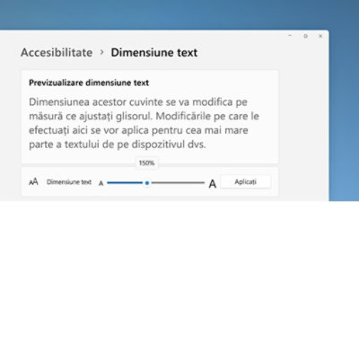 Text mărit în Windows 11