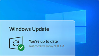 Pantalla de Windows Update para Windows 10 que muestra el estado de actualización