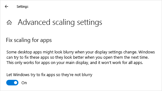 Upotreba naprednih postavki skaliranja za smanjenje zamućenog prikaza u sustavu Windows