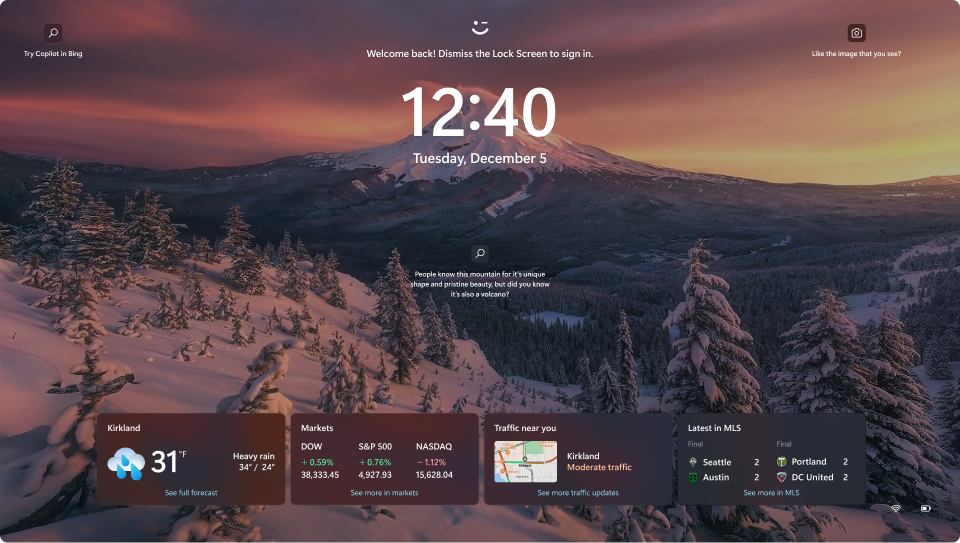 Screenshot of the Windows 11 lock screen.