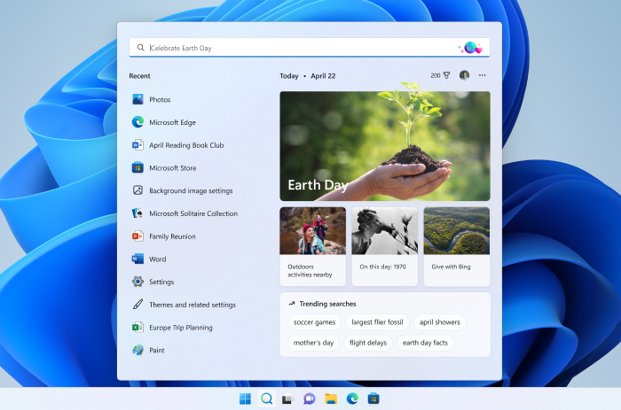 Search home in Windows 11