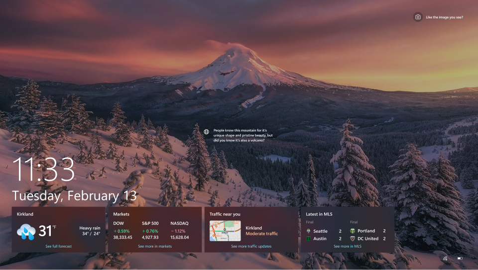 Screenshot of the Windows 10 lock screen.