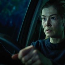 Rosamund Pike is behind the wheel of the car-set thriller "Hallow Road." 