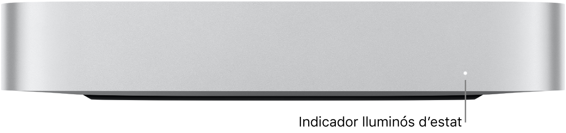 Part de davant del Mac mini en què es veu l’indicador lluminós d’estat.