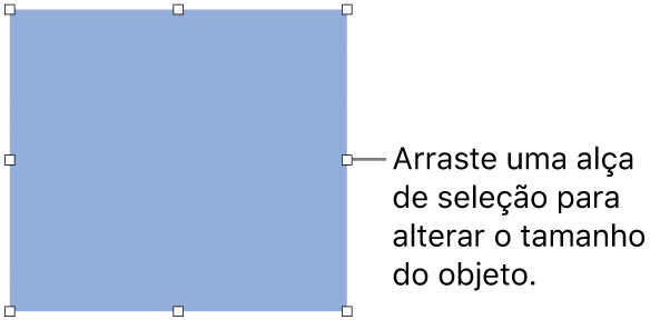 Objeto com quadrados brancos na borda para alterar o tamanho do objeto.