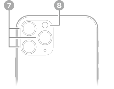 El reverso del iPhone 11 Pro. La cámara trasera y el flash están en la esquina superior izquierda.