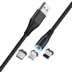 Maxlife 1m Magnetic 3-in-1 USB to USB-C, Lightning & Micro USB Cable