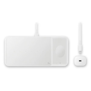 Official Samsung White Trio Wireless Charger - For Samsung Galaxy Z Flip