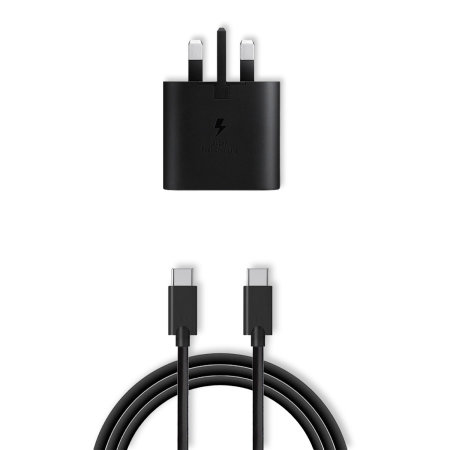 Official Samsung Z Flip 3 Super Fast 25W Charger & 1m USB-C Cable - Black