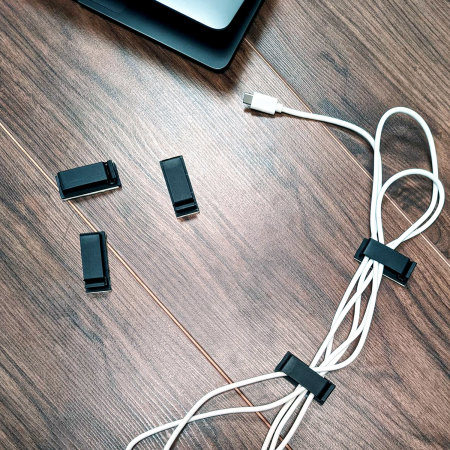 Olixar Self Adhesive Cable Management Clips - 20 Pack - Black