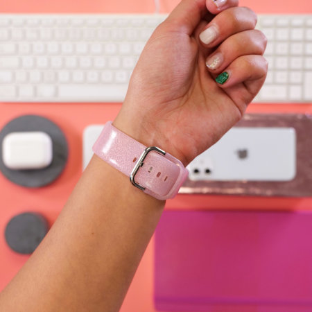 LoveCases Pink Glitter Gel Strap - For Apple Watch Series 2 38mm