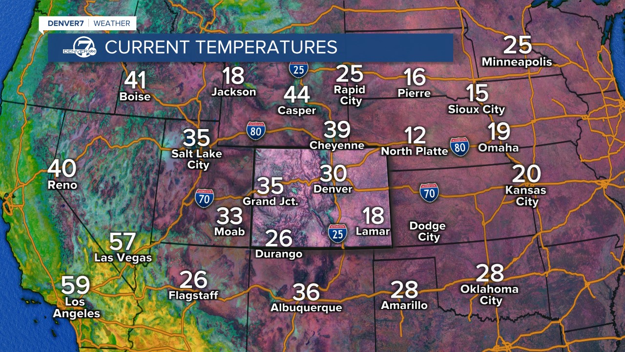 Current regional temperatures