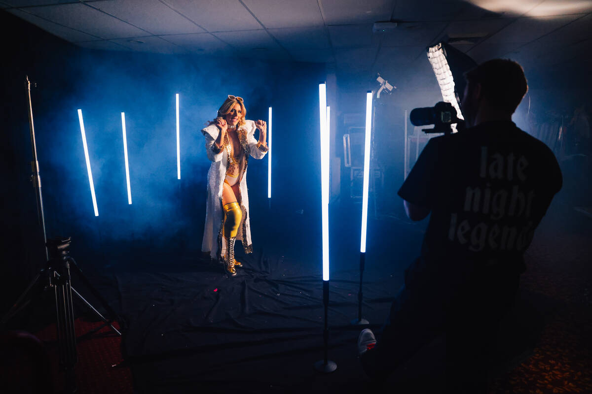 Lana Star, left, and Penelope Pink take a moment backstage before participating in a WOW Wrestl ...