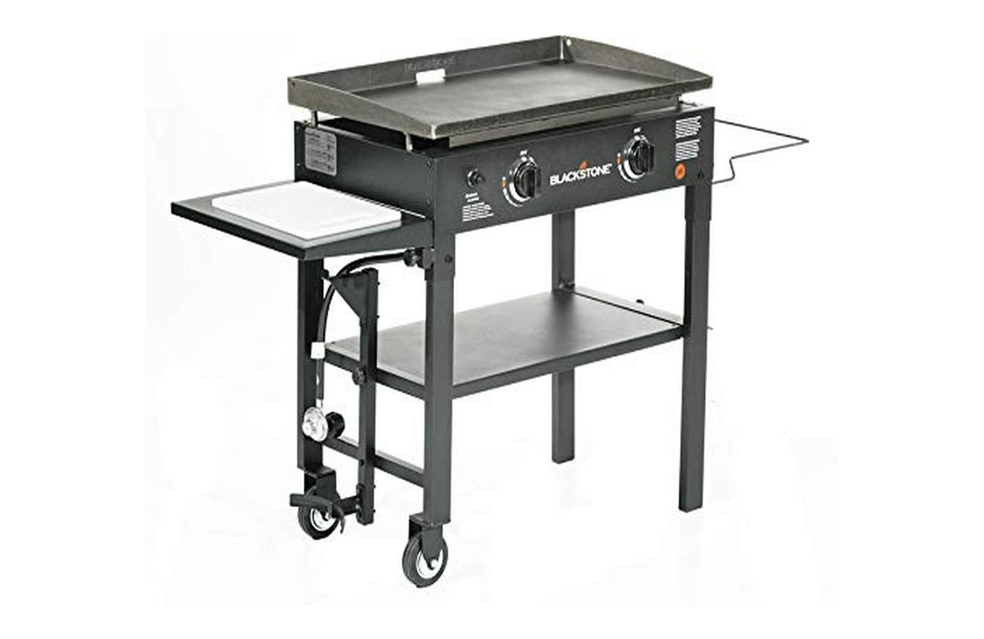 Blackstone 1853 Flat Top Gas Grill 2 Burner Propane Fuelled Rear Grease Management System 28” Outdoor Griddle Station for Camping with Built in Cutting...