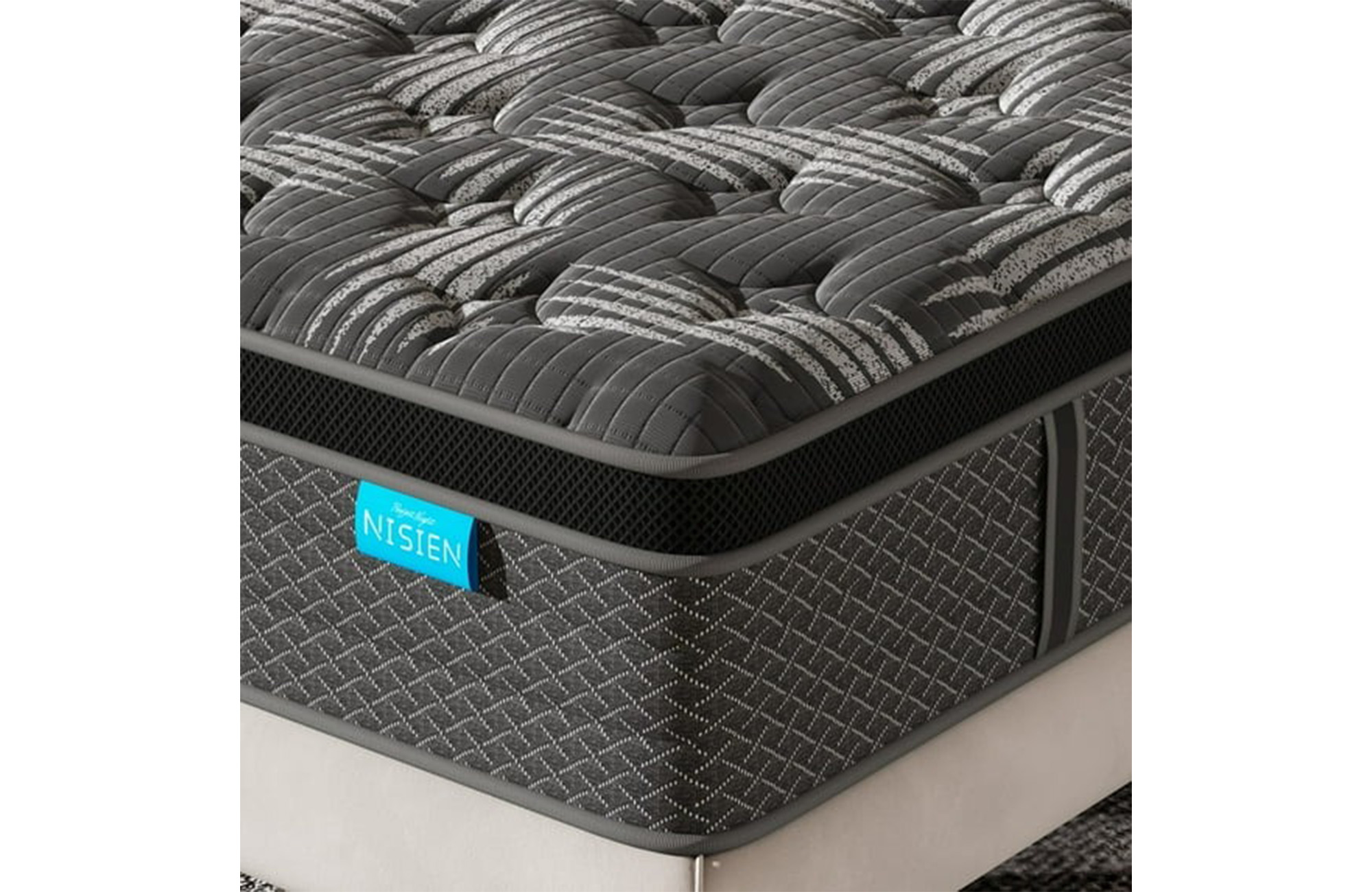 Nisien Black 10 inch Queen Mattress, Cooling Gel Memory Foam Hybrid Mattress in a box, Queen, Medium,Euro Top