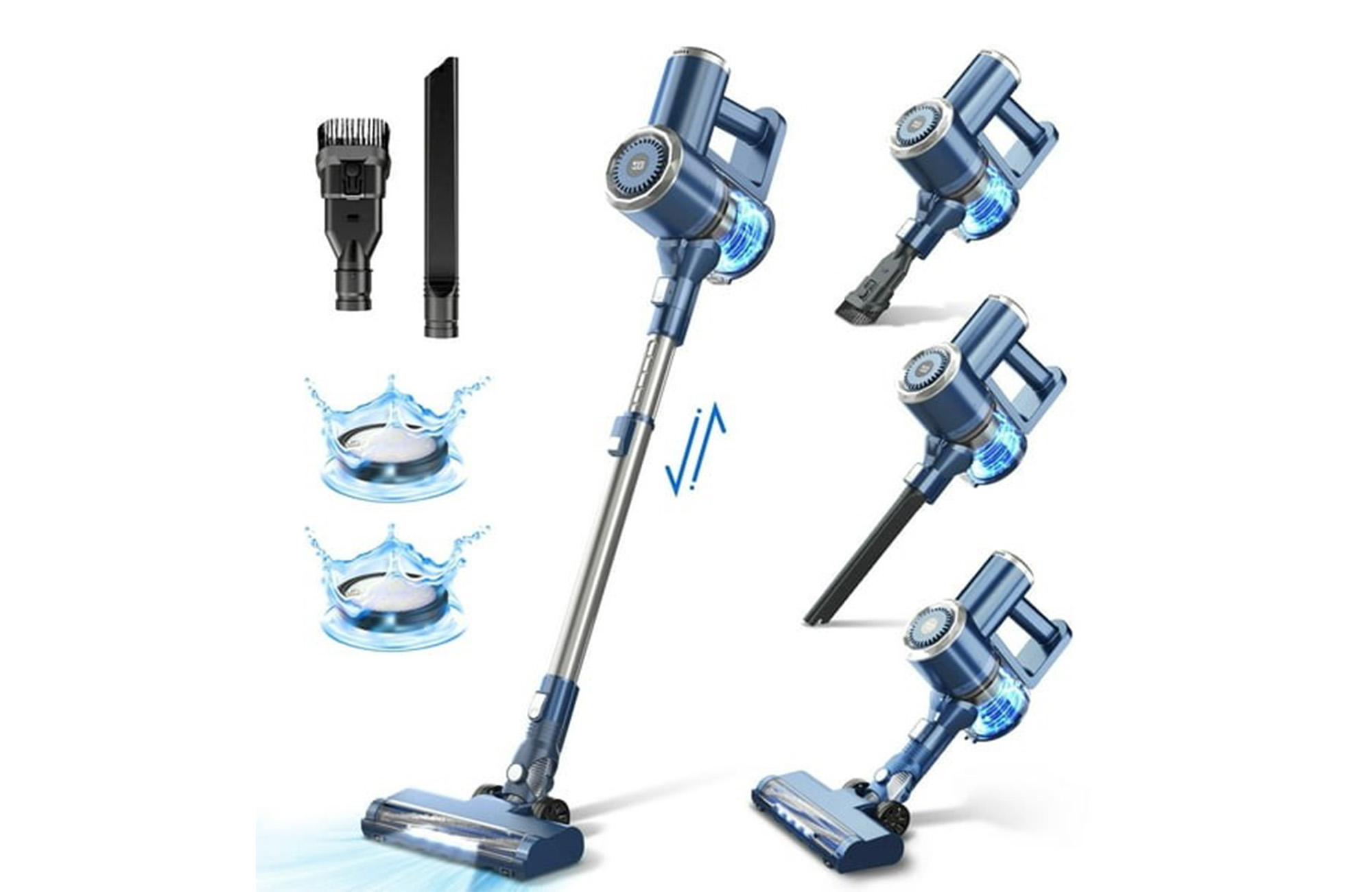 Prettycare Cordless Stick Vacuum Cleaner Lightweight Upright for Carpet Hard Floor Pet Hair W200