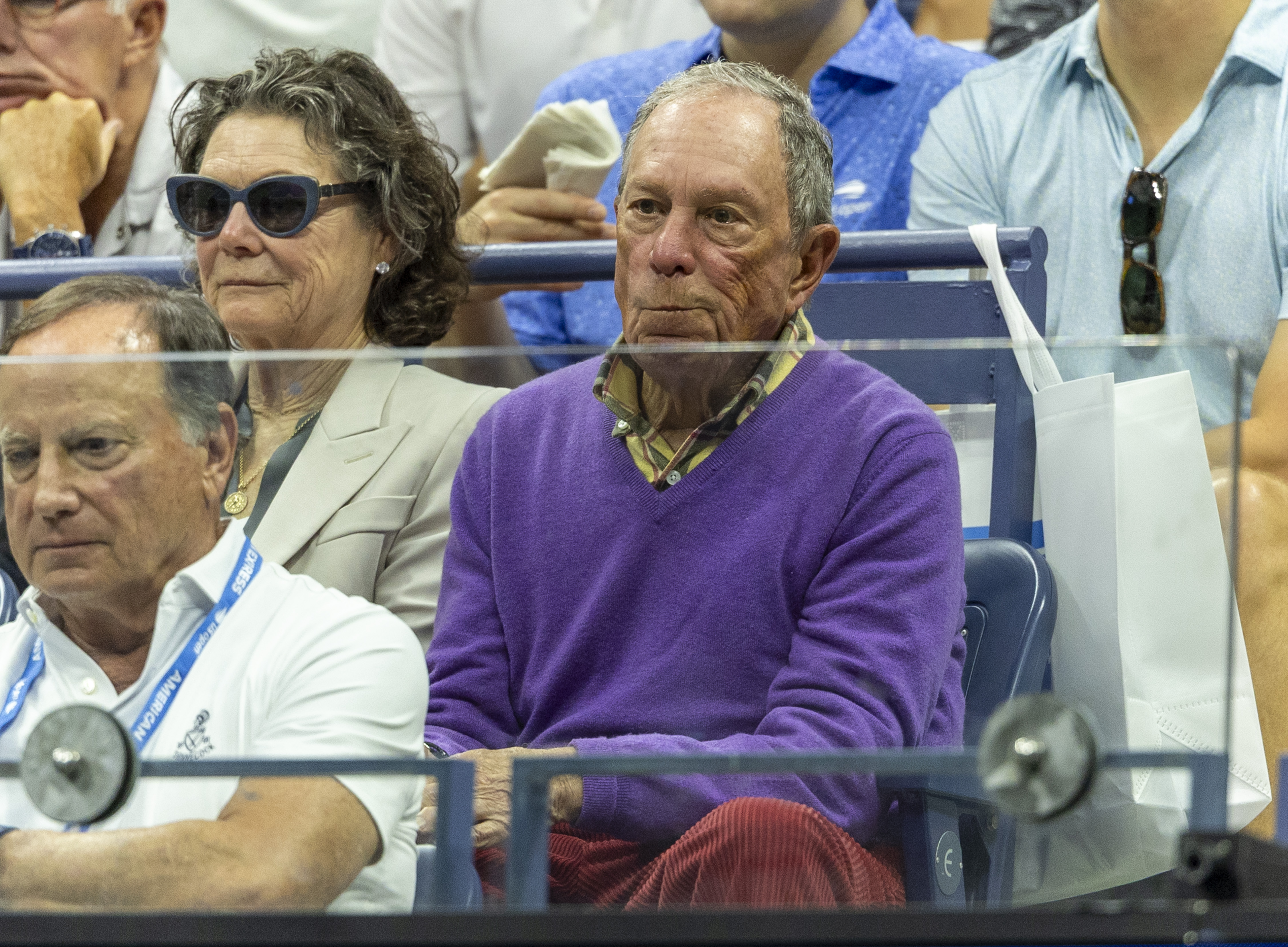 Aryna Sabalenka of Belarus vs. Amanda Anisimova of USA for the 2025 US Open women’s final at Arthur Ashe Stadium.
Mike Bloomberg and girlfriend Diana Taylor watch the match.