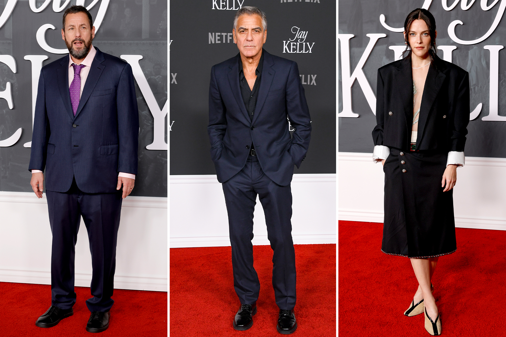 ‘Jay Kelly’ LA premiere red carpet: Adam Sandler, George Clooney, Riley Keough, and more