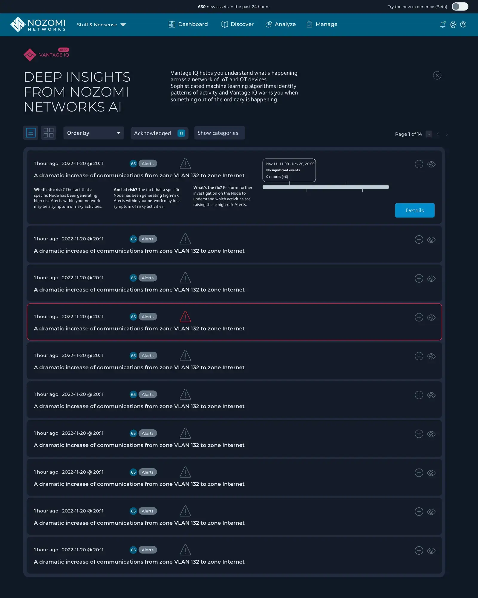 Nozomi Networks Vantage design