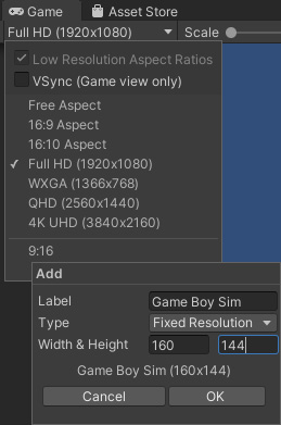 Figure 1.10: Creating a fixed resolution preset
