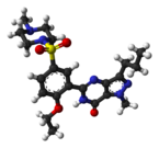 Ball-and-stick model of sildenafil