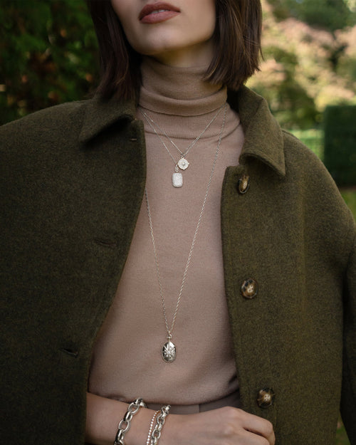 Four Image “Midi” Sterling Silver Star Burst Locket