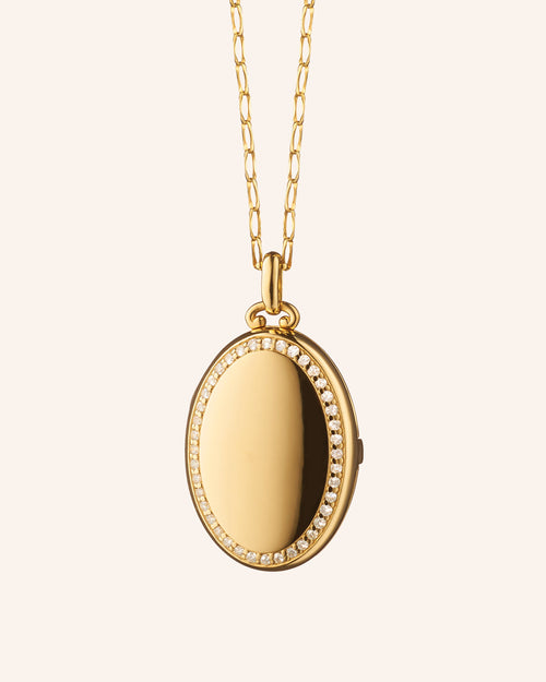 The Four Image Midi Diamond Border Locket