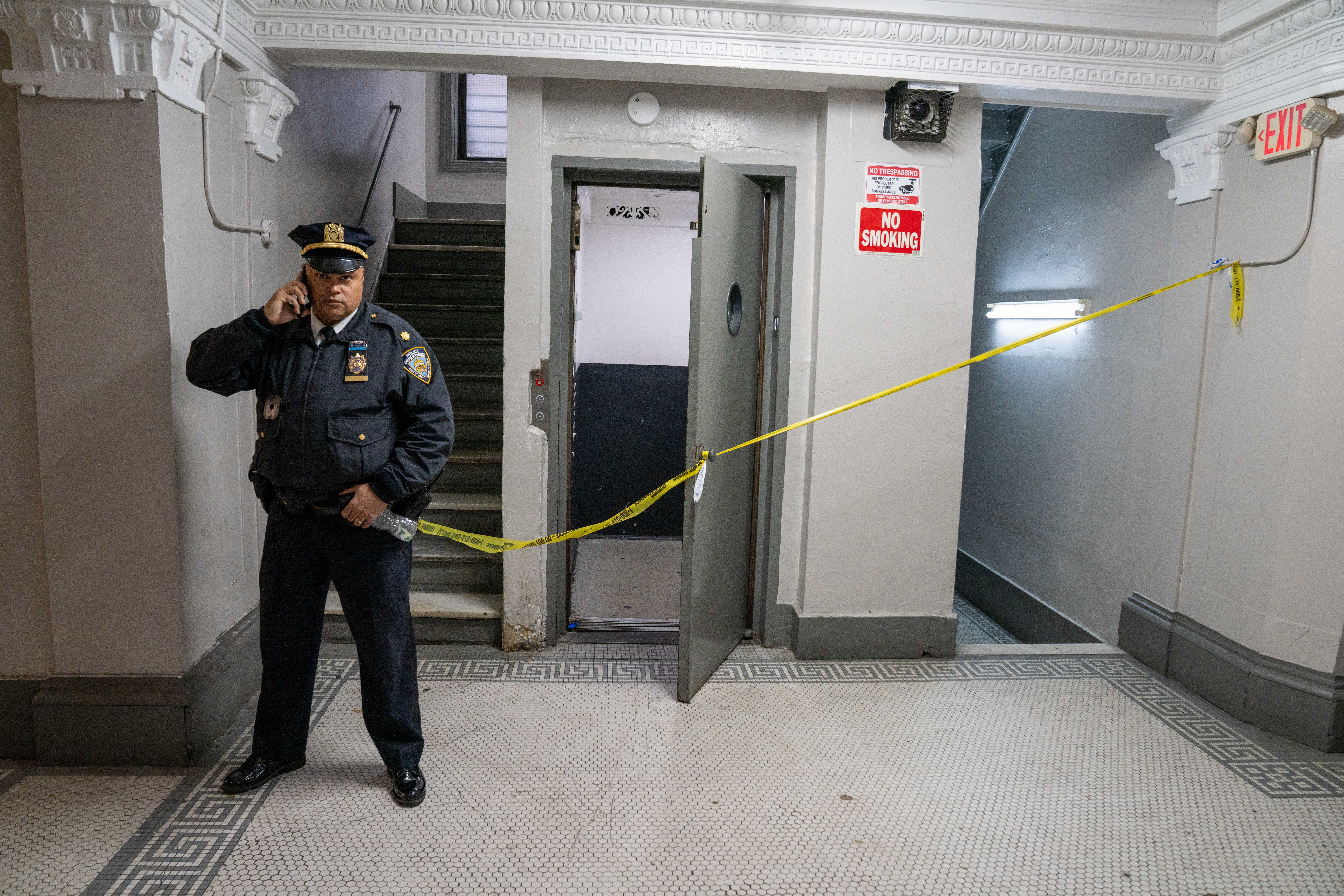 A 47-year-old woman was stabbed to death in the third-floor hallway of her Harlem apartment building on W. 129th St. near St. Nicholas Terrace early Monday. (Theodore Parisienne / New York Daily News)