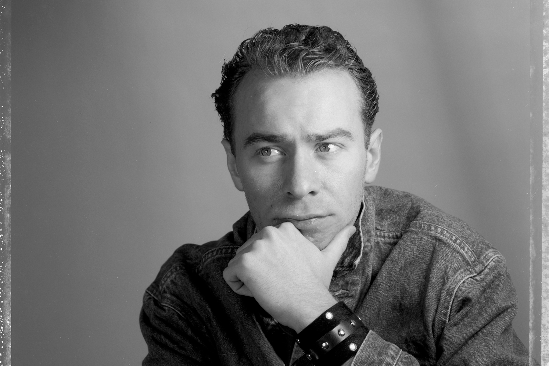 Portrait of Matt Johnson, English singer, songwriter, musician of the post-punk, alternative rock, new wave band The The.  New York City, New York. January 21, 1987. (Photo by Michel Delsol/Getty Images)