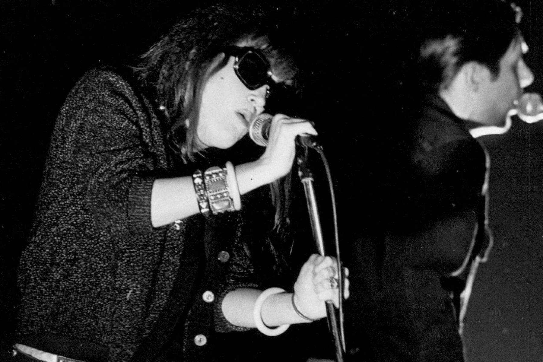 SEP 11 1983, OCT 13 1983 X Singer Exene Cervenza with bassist John Doe. Credit: The Denver Post (Denver Post via Getty Images)