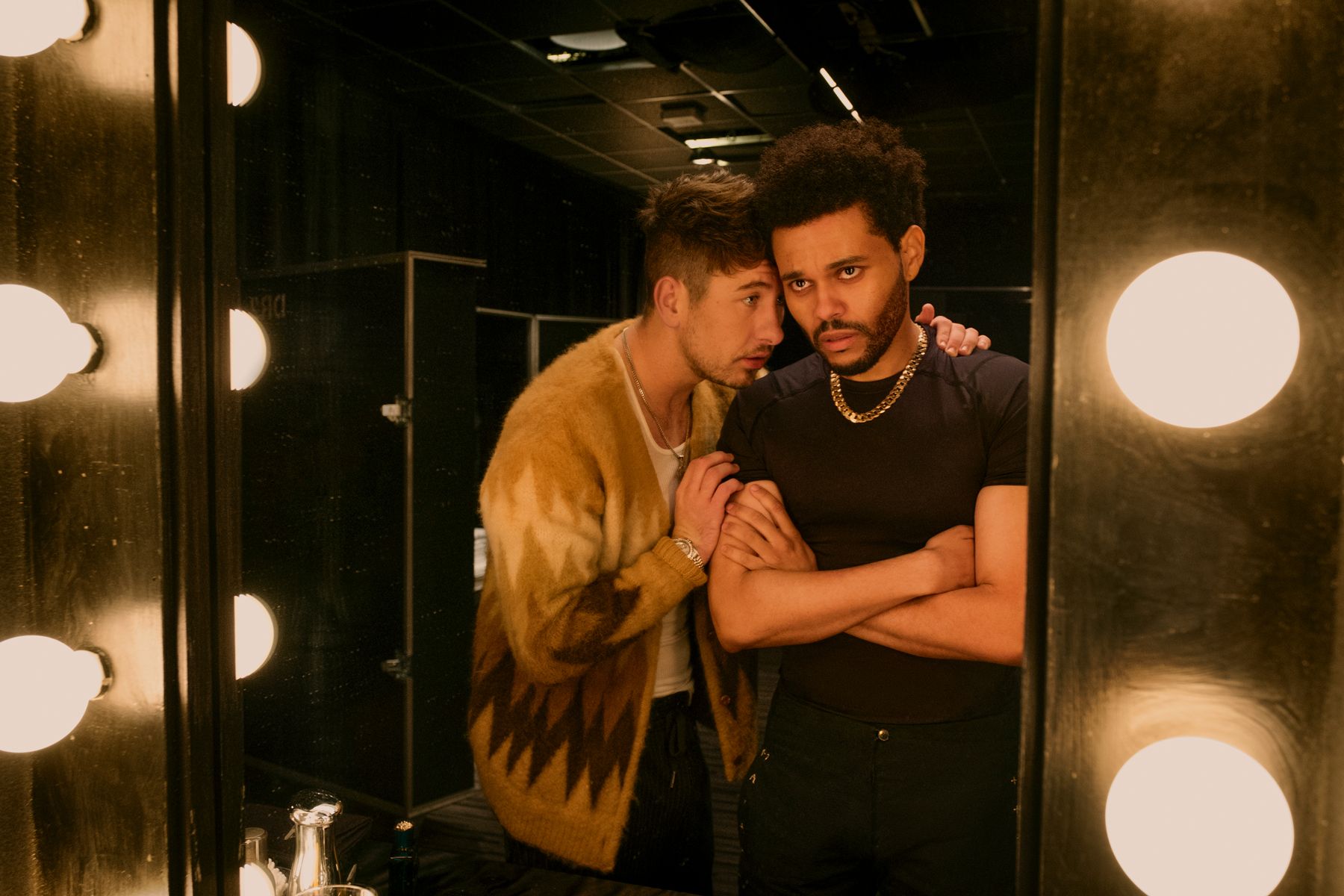 Barry Keoghan as Lee and Abel "The Weeknd" Tesfaye as Abel in Hurry Up Tomorrow. Photo Credit: Andrew Cooper