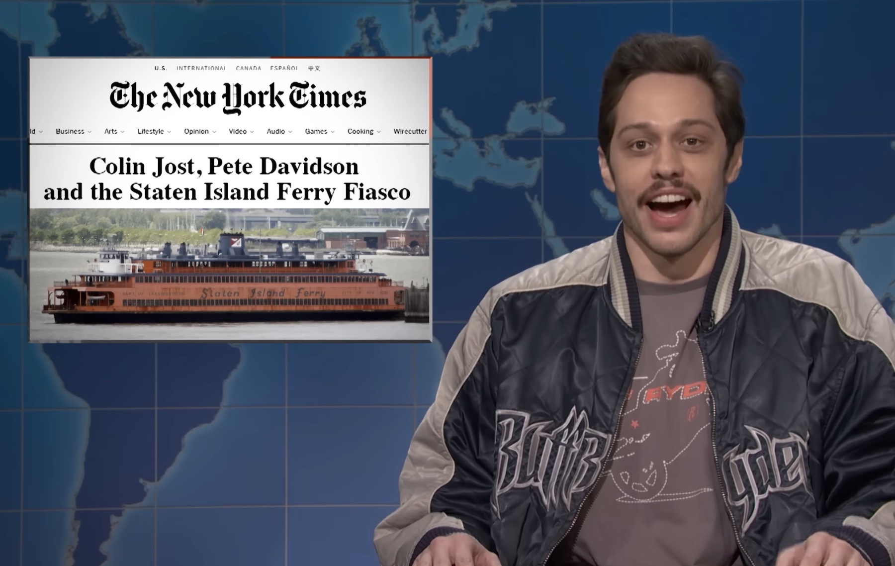 See Pete Davidson Joke About His 'Staten Island Ferry Fiasco' on 'SNL'